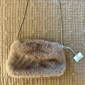 Faux Fur Tan Shoulder Bag